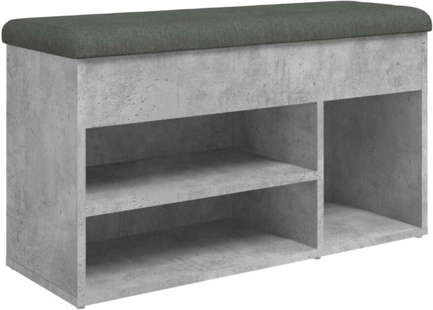 VidaXL Schoenenbank 82x32x45 5 cm bewerkt hout betongrijs