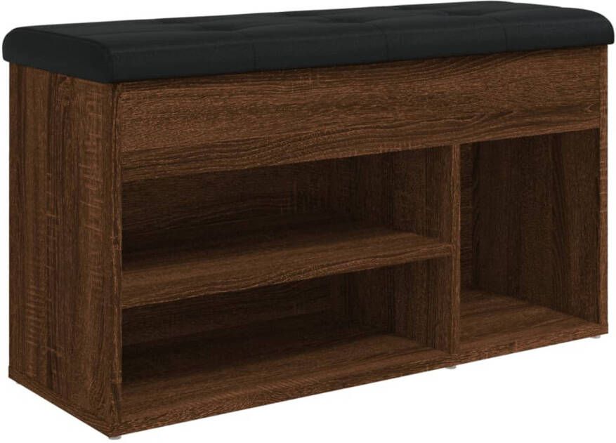 VidaXL Schoenenbank 82x32x45 5 cm bewerkt hout bruin eikenkleur