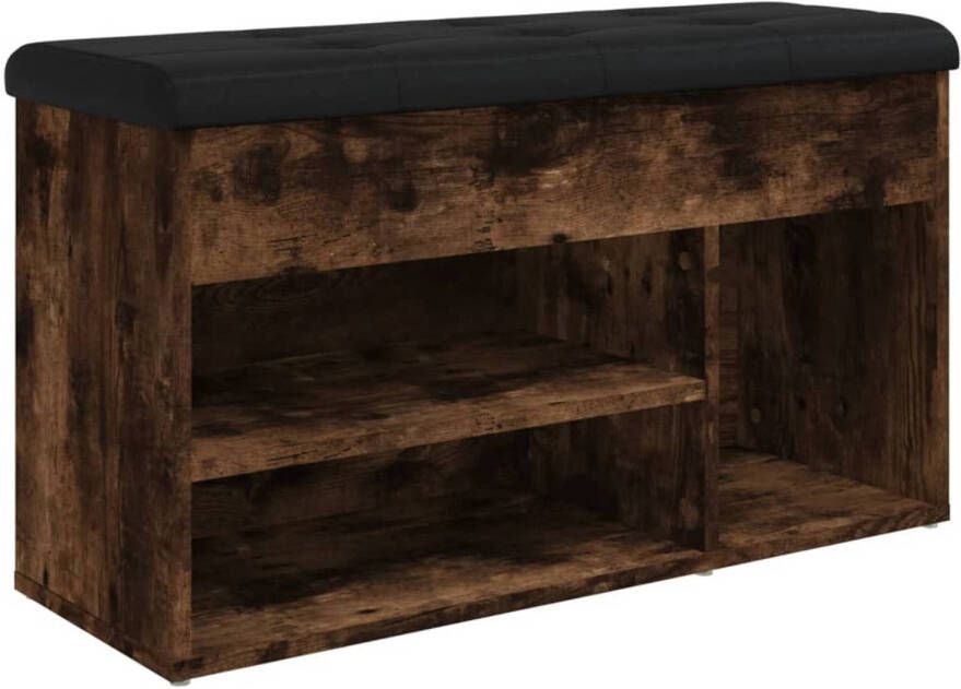 VidaXL Schoenenbank 82x32x45 5 cm bewerkt hout gerookt eikenkleurig