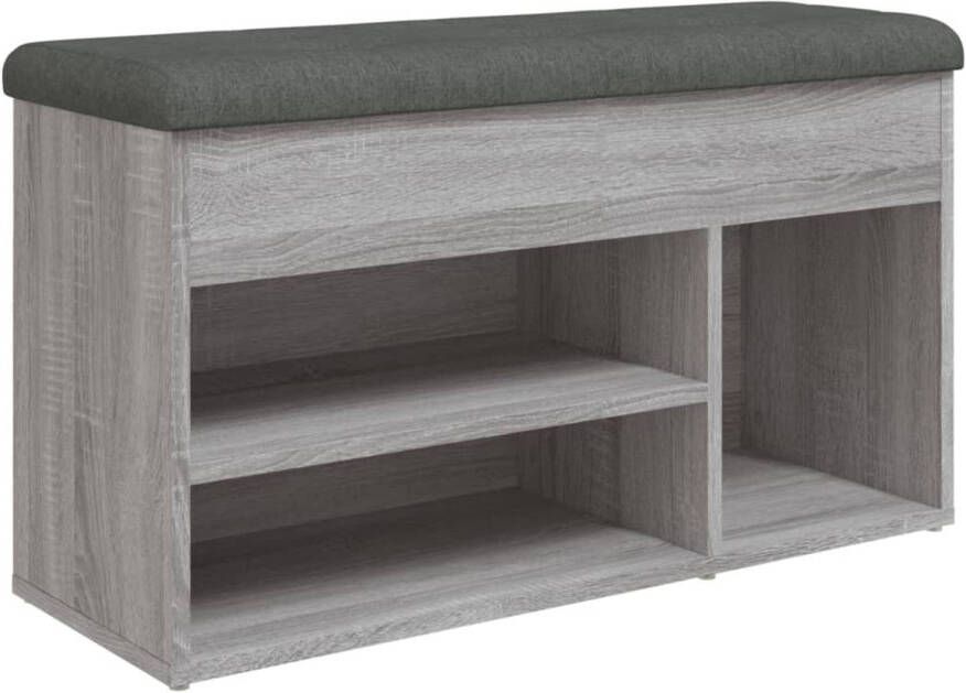 VidaXL Schoenenbank 82x32x45 5 cm bewerkt hout grijs sonoma