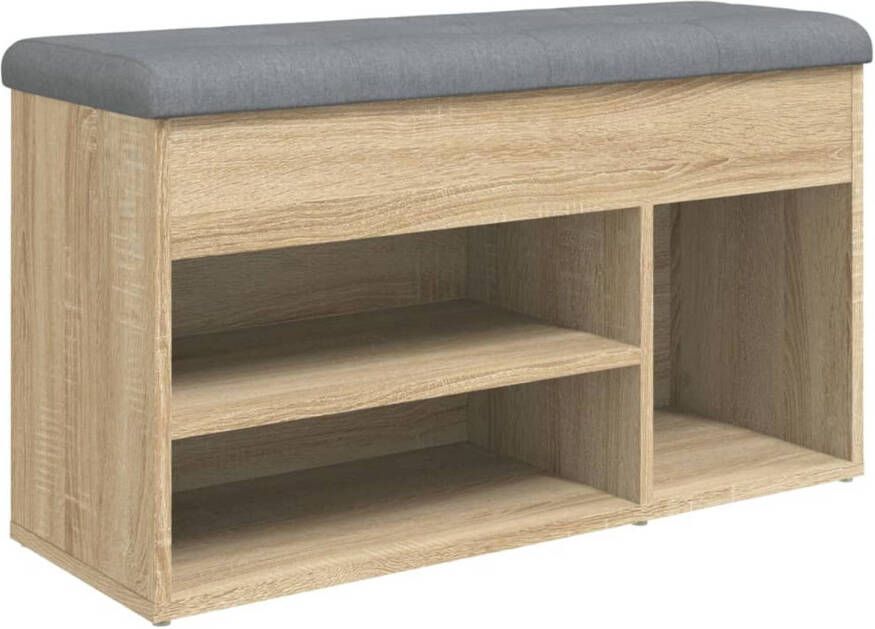 VidaXL Schoenenbank 82x32x45 5 cm bewerkt hout sonoma eikenkleurig