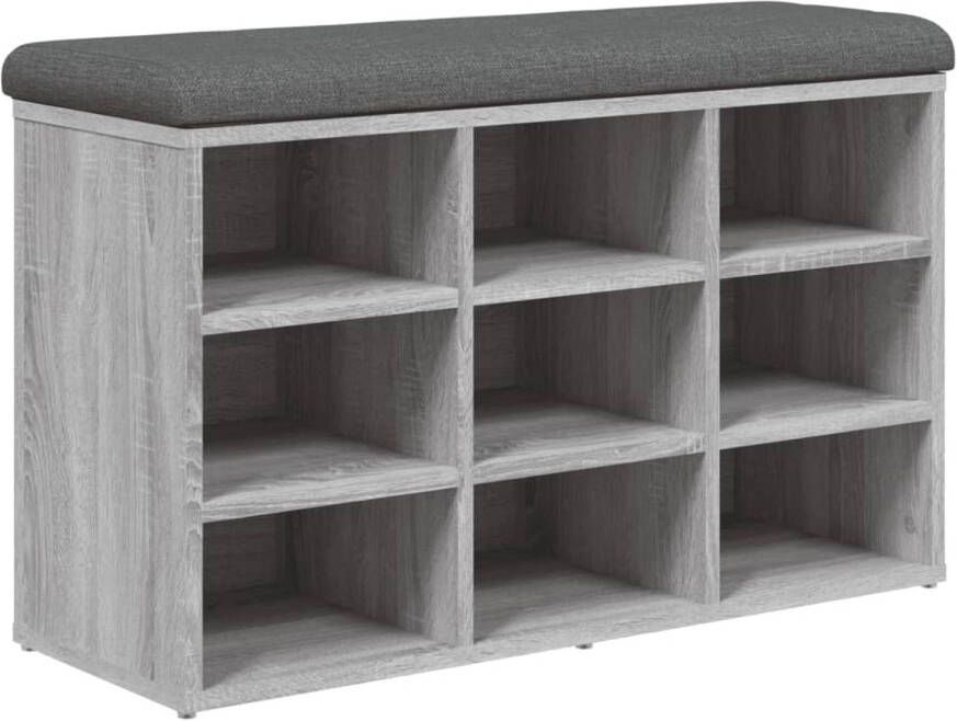 VidaXL Schoenenbank 82x32x50 cm bewerkt hout grijs sonoma eikenkleurig