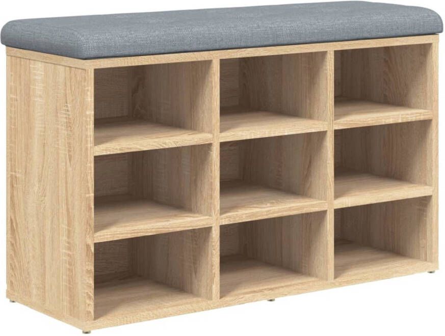 VidaXL Schoenenbank 82x32x50 cm bewerkt hout sonoma eikenkleurig