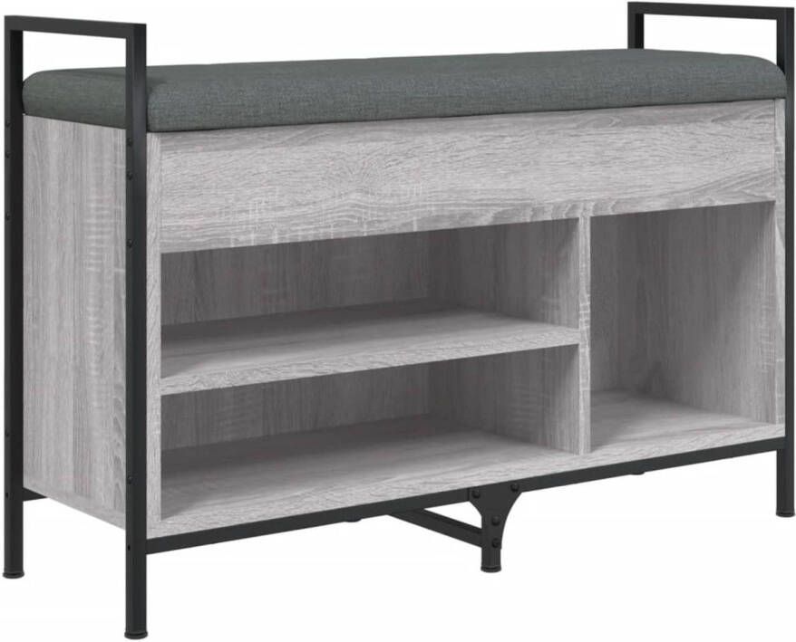 VidaXL Schoenenbank 85 5x32x57 5 cm bewerkt hout grijs sonoma