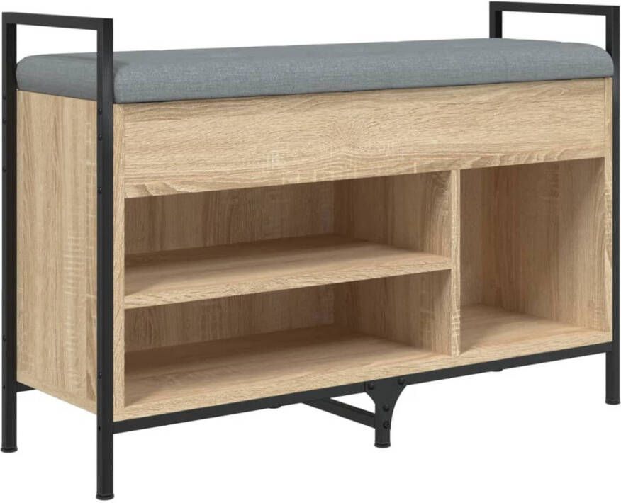 VidaXL Schoenenbank 85 5x32x57 5 cm bewerkt hout sonoma eikenkleurig