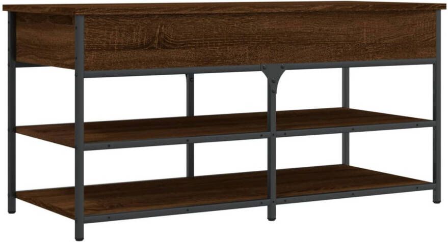 VidaXL Schoenenbankje 100x42 5x50 cm bewerkt hout bruin eikenkleur