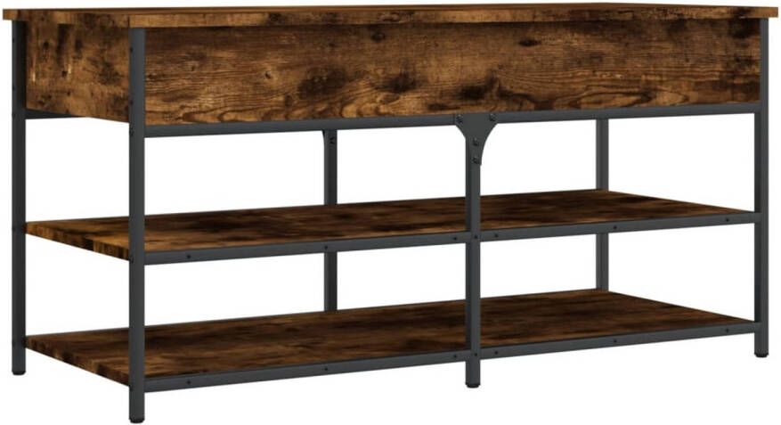 VidaXL Schoenenbankje 100x42 5x50 cm bewerkt hout gerookt eikenkleurig