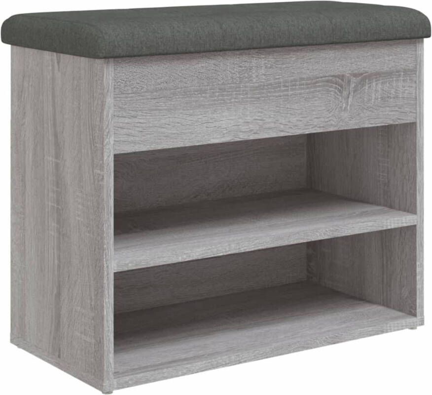 VidaXL Schoenenbankje 62x32x50 cm bewerkt hout grijs sonoma