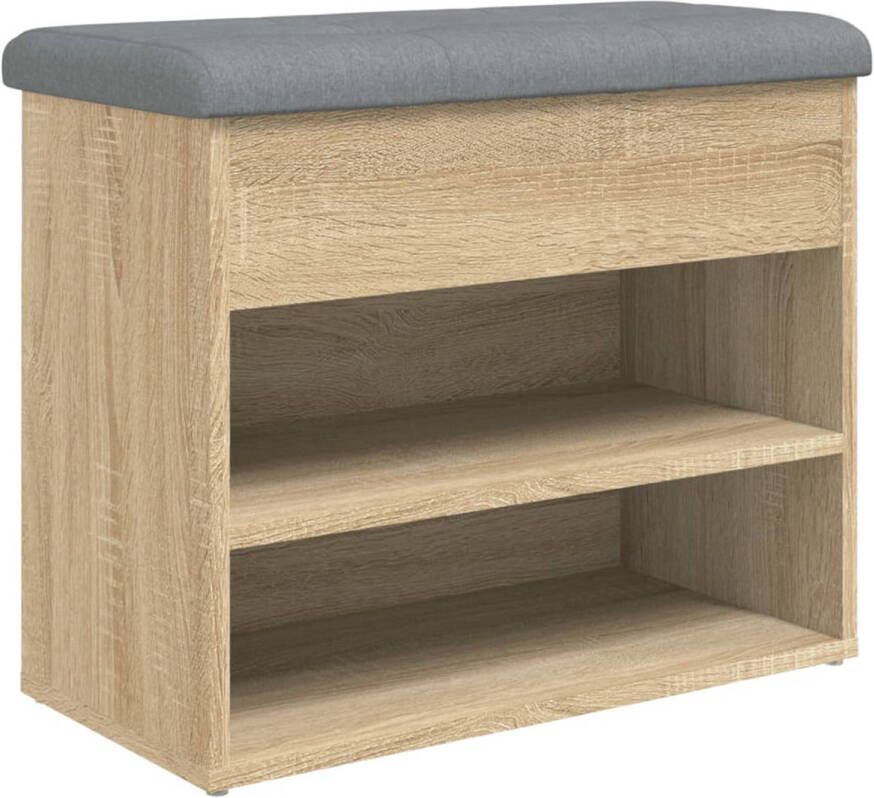 VidaXL Schoenenbankje 62x32x50 cm bewerkt hout sonoma eikenkleurig