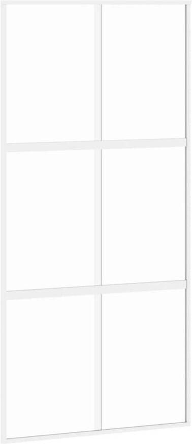 VidaXL Schuifdeur 102 5x205 cm gehard glas en aluminium wit