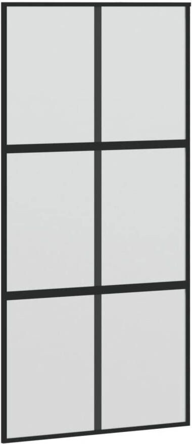 VidaXL Schuifdeur 102 5x205 cm gehard glas en aluminium zwart