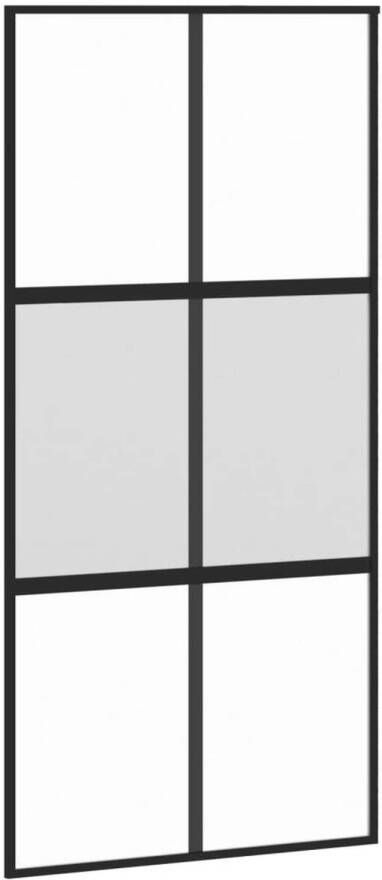 VidaXL Schuifdeur 102 5x205 cm gehard glas en aluminium zwart