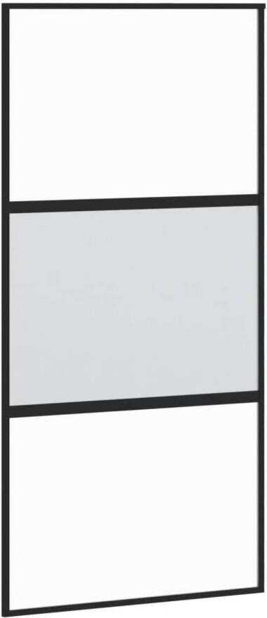 VidaXL Schuifdeur 102 5x205 cm gehard glas en aluminium zwart