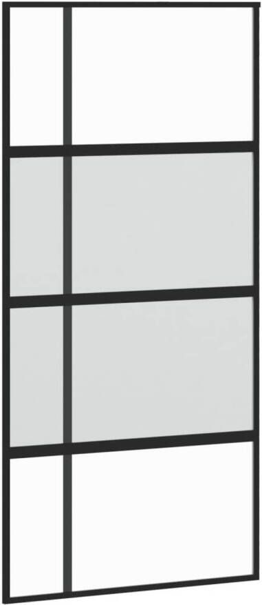 VidaXL Schuifdeur 102 5x205 cm gehard glas en aluminium zwart