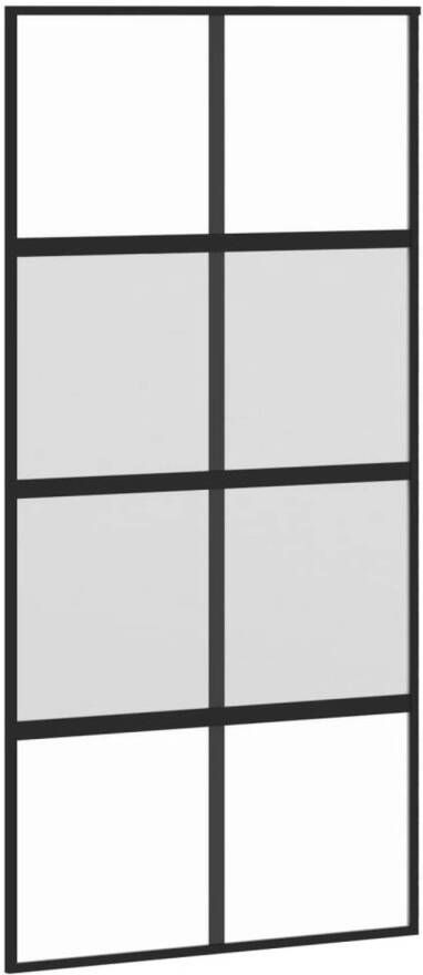 VidaXL Schuifdeur 102 5x205 cm gehard glas en aluminium zwart