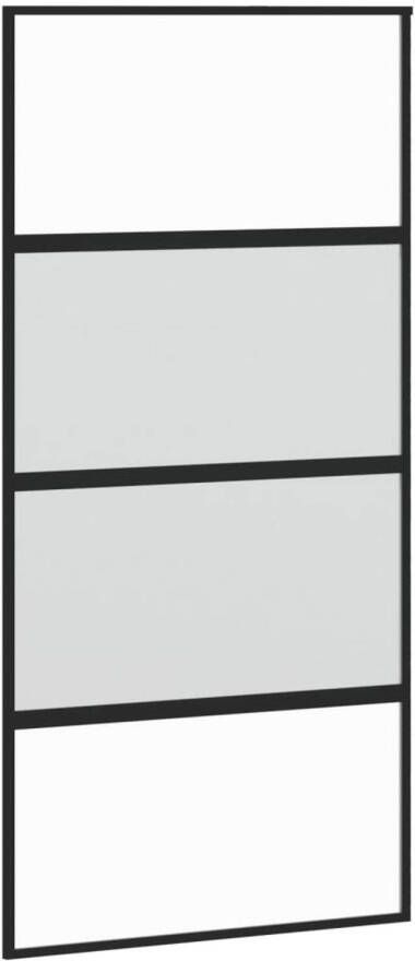 VidaXL Schuifdeur 102 5x205 cm gehard glas en aluminium zwart