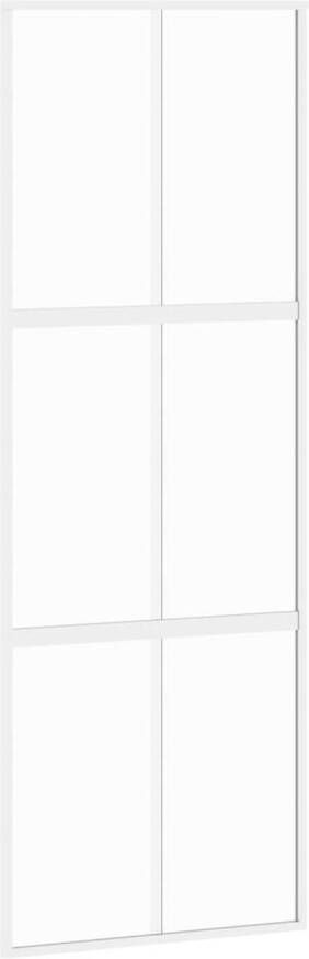 VidaXL Schuifdeur 76x205 cm gehard glas en aluminium wit