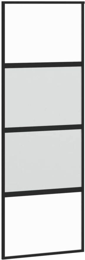 VidaXL Schuifdeur 76x205 cm gehard glas en aluminium zwart