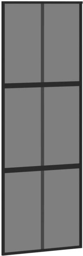 VidaXL Schuifdeur 76x205 cm gehard glas en aluminium zwart