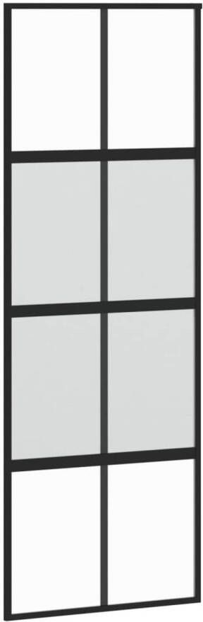 VidaXL Schuifdeur 76x205 cm gehard glas en aluminium zwart