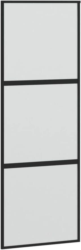 VidaXL Schuifdeur 76x205 cm gehard glas en aluminium zwart