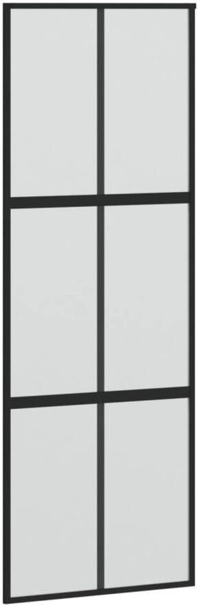 VidaXL Schuifdeur 76x205 cm gehard glas en aluminium zwart