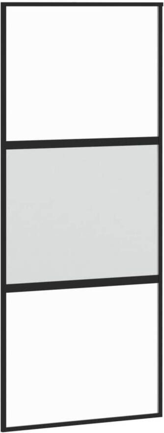 VidaXL Schuifdeur 90x205 cm gehard glas en aluminium zwart