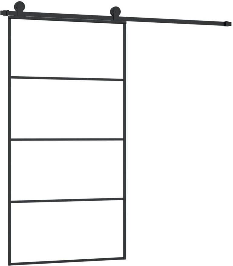 VidaXL Schuifdeur met beslag 102 5x205 cm ESG-glas en aluminium