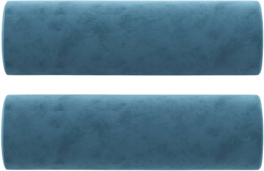 VidaXL Sierkussens 2 st 15x50 cm fluweel blauw