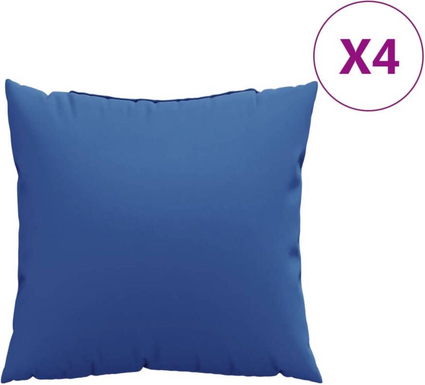 VidaXL Sierkussens 4 st 50x50 cm stof koningsblauw