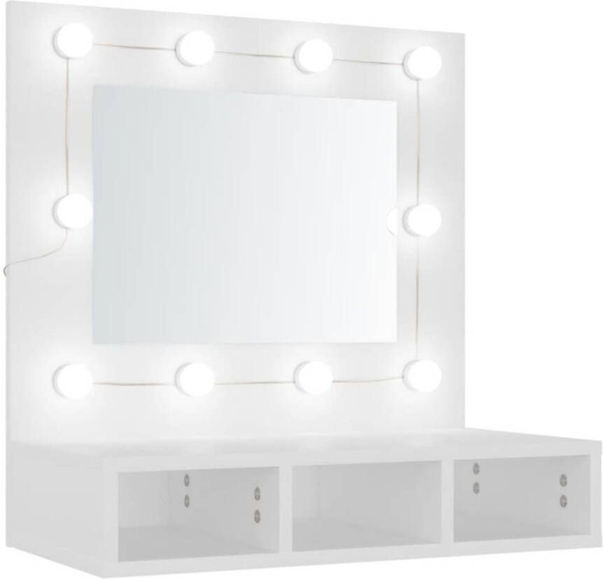 VidaXL Spiegelkast met LED-verlichting 60x31 5x62 cm wit