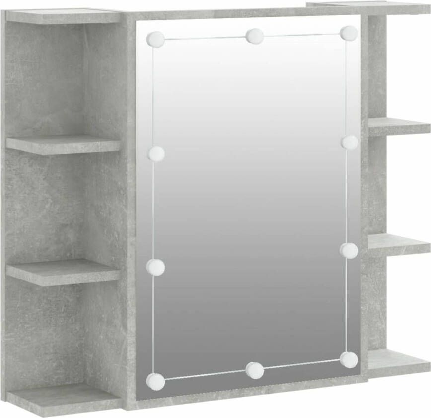 VidaXL Spiegelkast met LED-verlichting 70x16 5x60 cm betongrijs