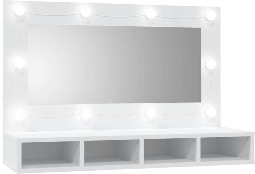 VidaXL Spiegelkast met LED-verlichting 90x31 5x62 cm wit