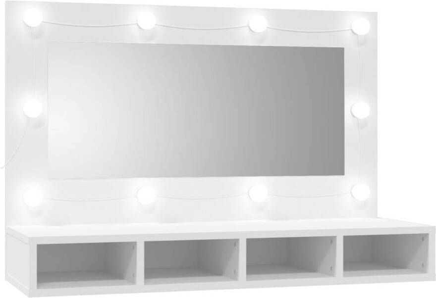 VidaXL Spiegelkast met LED-verlichting 90x31 5x62 cm wit