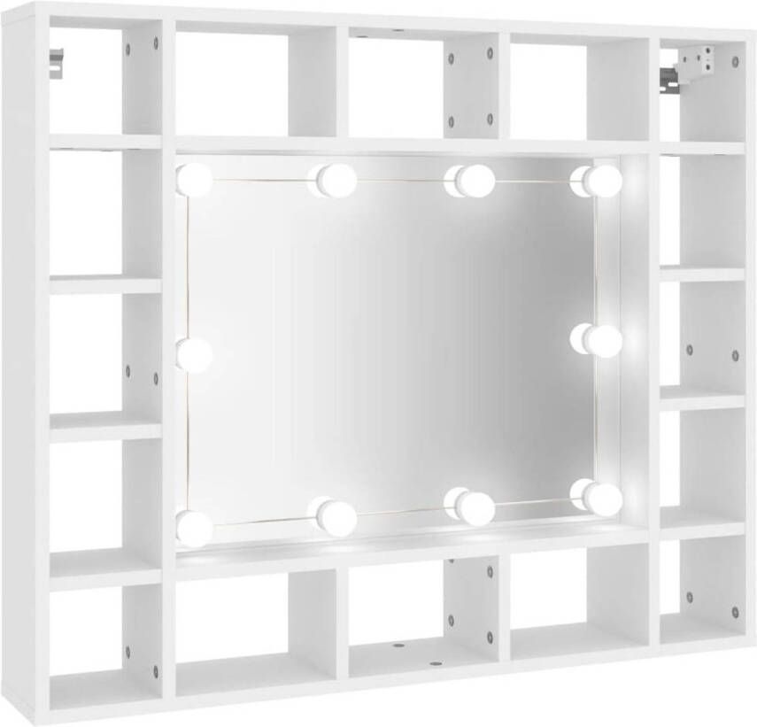 VidaXL Spiegelkast met LED-verlichting 91x15x76 5 cm wit