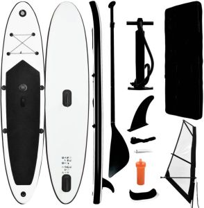 VidaXL Stand Up Paddleboard Opblaasbaar Met Zeilset Zwart En Wit