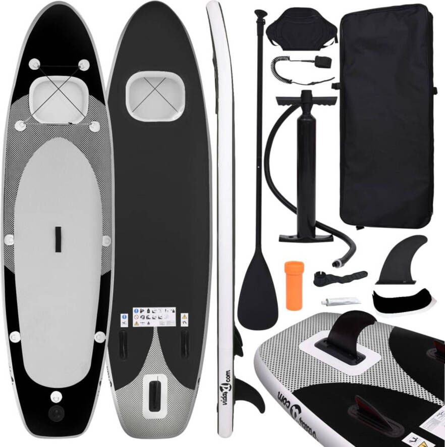 VidaXL Stand Up Paddleboardset opblaasbaar 300x76x10 cm zwart