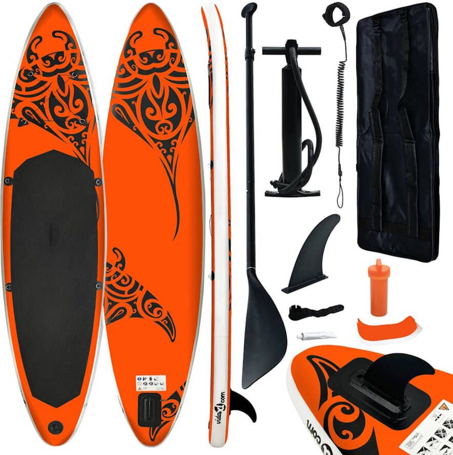 VidaXL Stand Up Paddleboardset opblaasbaar 305x76x15 cm oranje