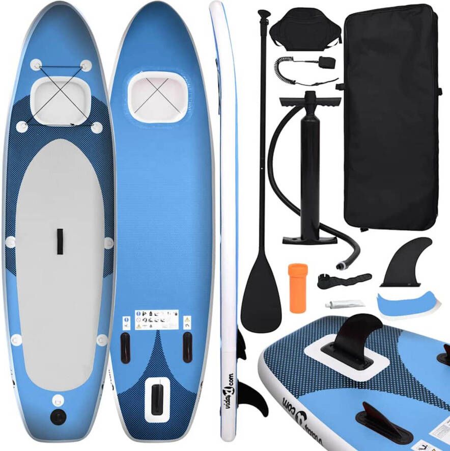 VidaXL Stand Up Paddleboardset opblaasbaar 360x81x10 cm zeeblauw