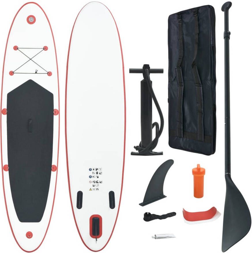 VidaXL Stand Up Paddleboardset opblaasbaar rood en wit