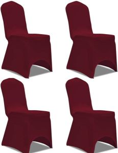 VidaXL Stoelhoes stretch 4 stuks bordeaux