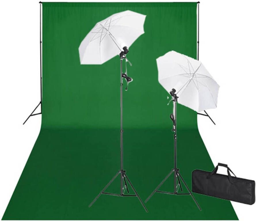 VidaXL Studioset met groene achtergrond en lampen 600x300 cm