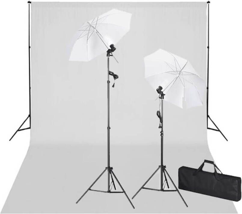 VidaXL Studioset met witte achtergrond en lampen 600x300 cm