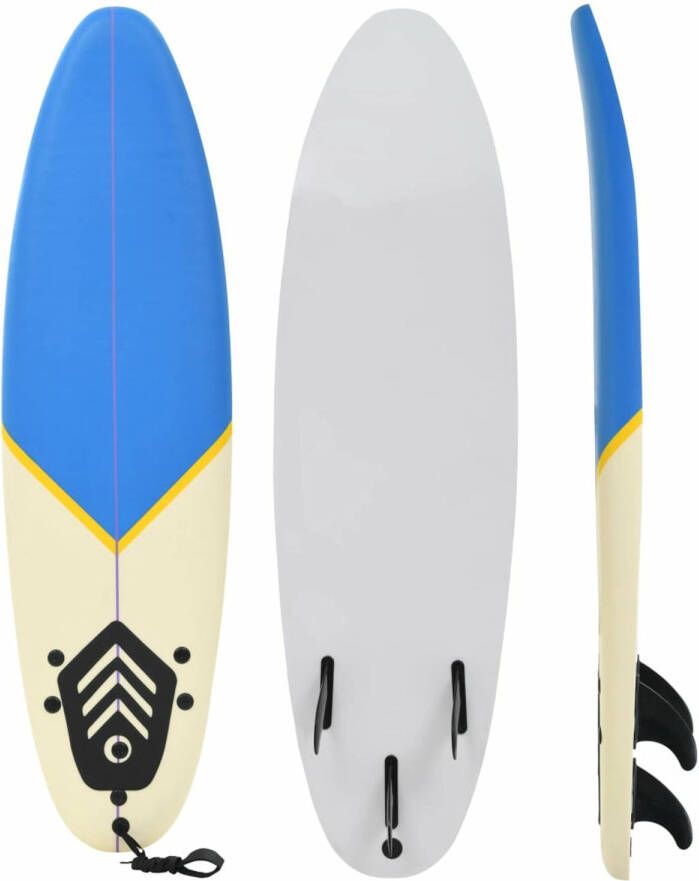 VIDAXL surfplank schuim kunststof blauw-crème 170cm