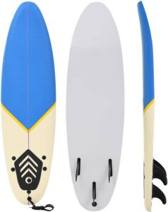 VIDAXL surfplank schuim kunststof blauw-crème 170cm