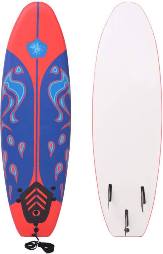 VIDAXL surfplank schuim kunststof blauw-rood 170cm