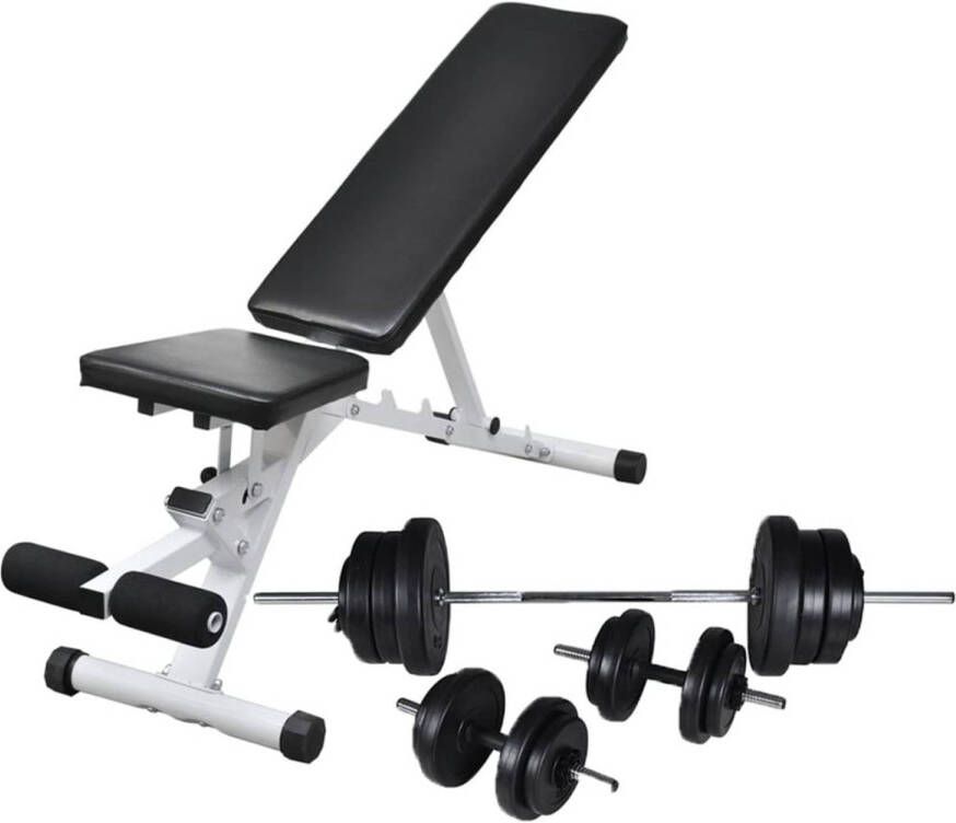 VidaXL Trainingsbank met halterset 60 5 kg