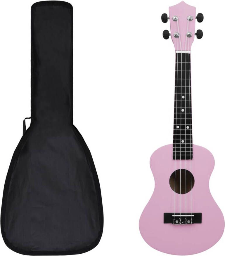 VidaXL Ukuleleset met tas voor kinderen sopraan 23&apos;&apos; roze