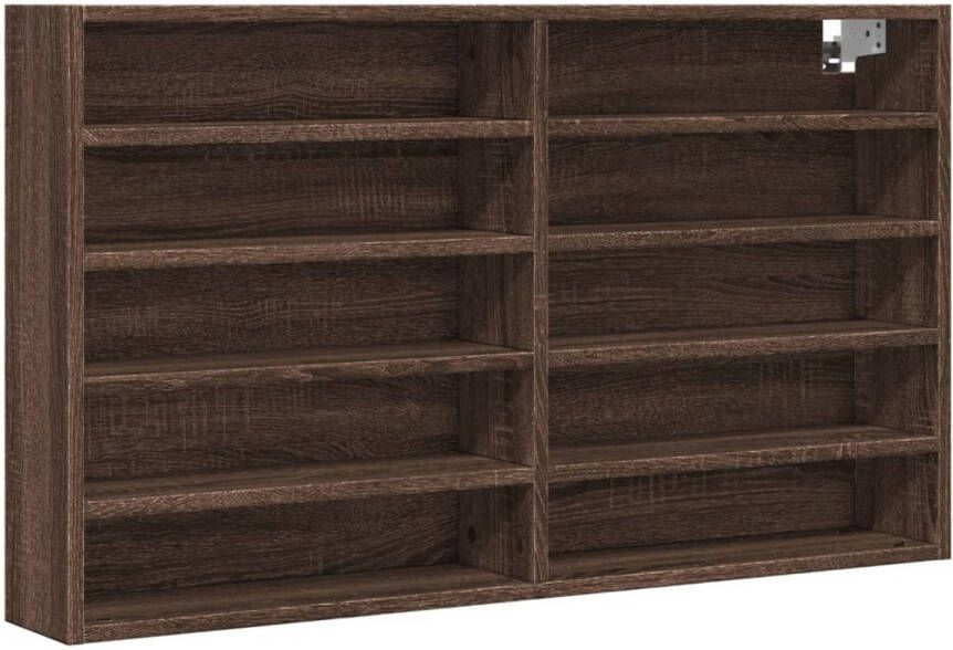 VidaXL Vitrinekast 100x15x58 cm bewerkt hout bruin eikenkleurig