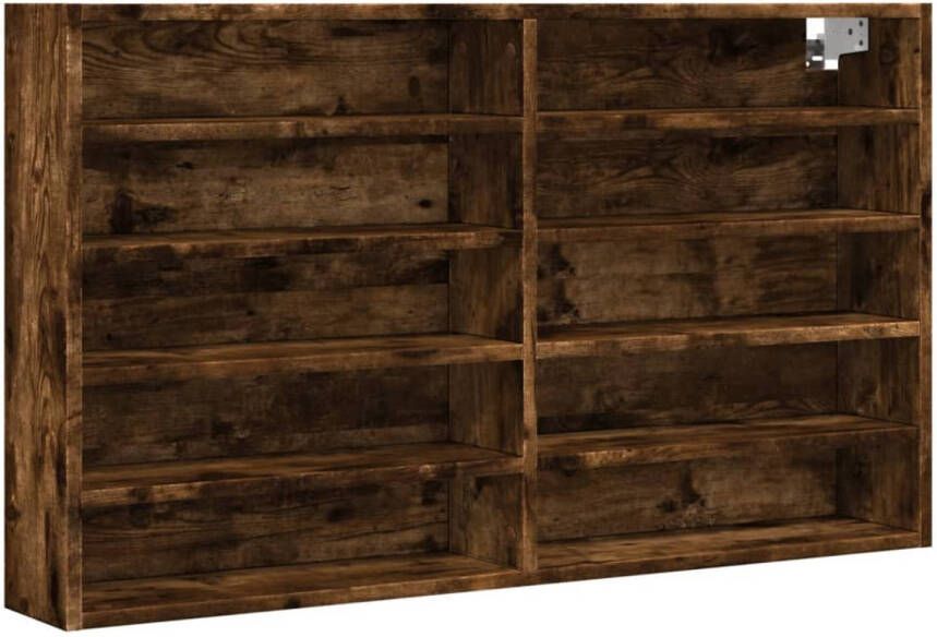 VidaXL Vitrinekast 100x15x58 cm bewerkt hout gerookt eikenkleurig